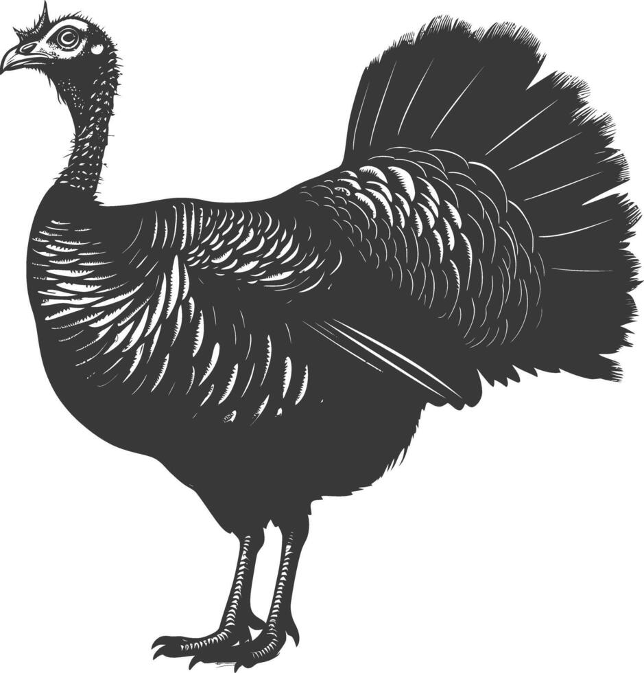 ai generado silueta Turquía animal negro color solamente lleno cuerpo vector