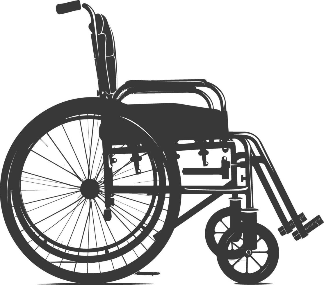 AI generated Silhouette wheelchair black color only vector