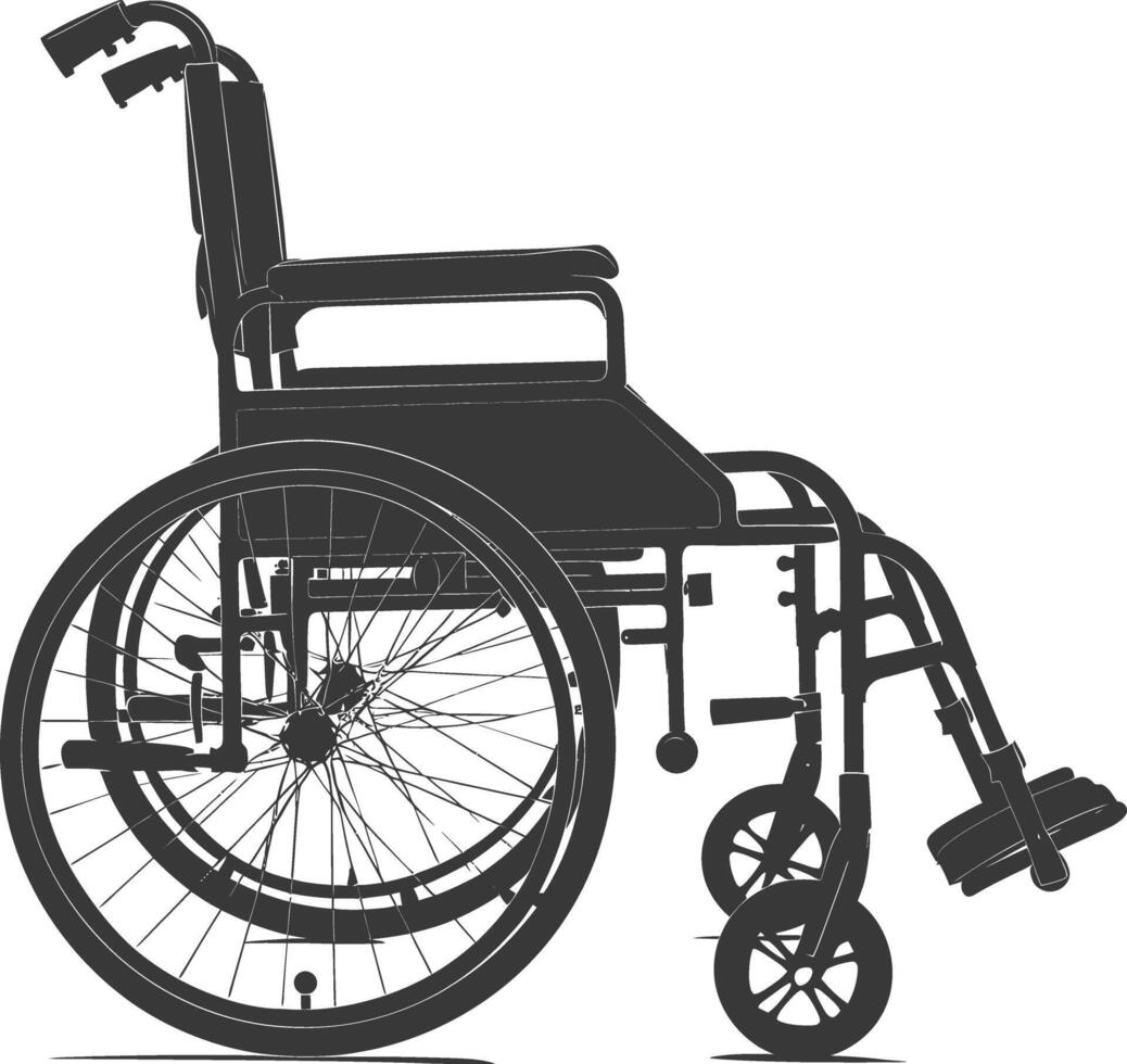 AI generated Silhouette wheelchair black color only vector