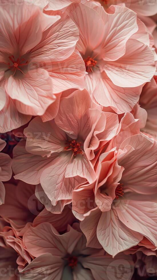 AI generated Pink flowers in delicate paper cutouts photo