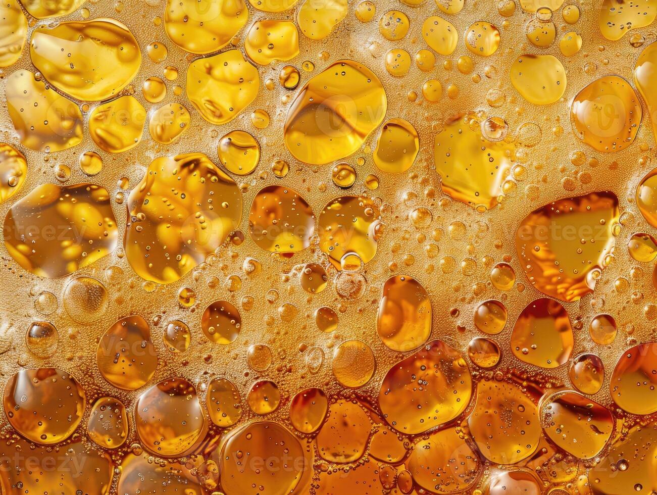 AI generated Ultra close up view of beer texture with foam photo