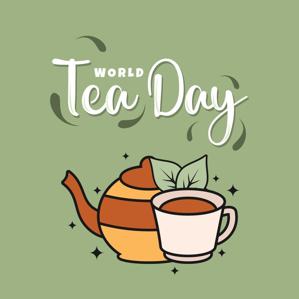 World Tea Day Retro Style Vector Design
