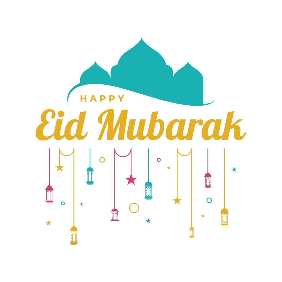 Happy Eid Mubarak Design for Greeting vector