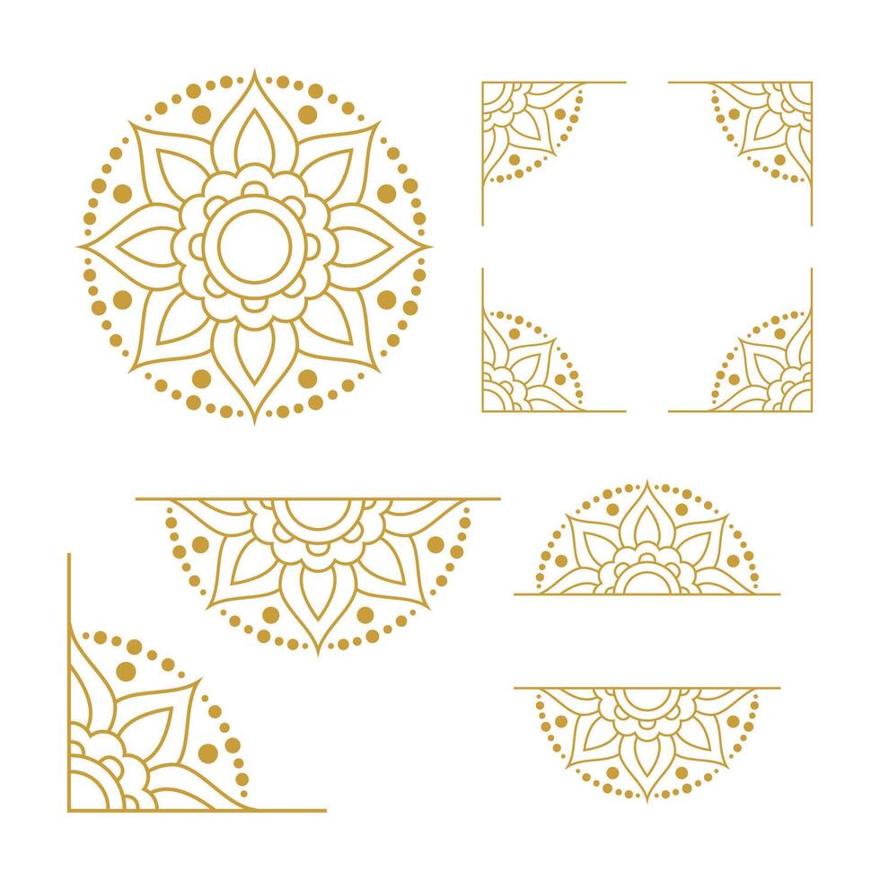 Mandala Wedding Ornament Gold Vector Design