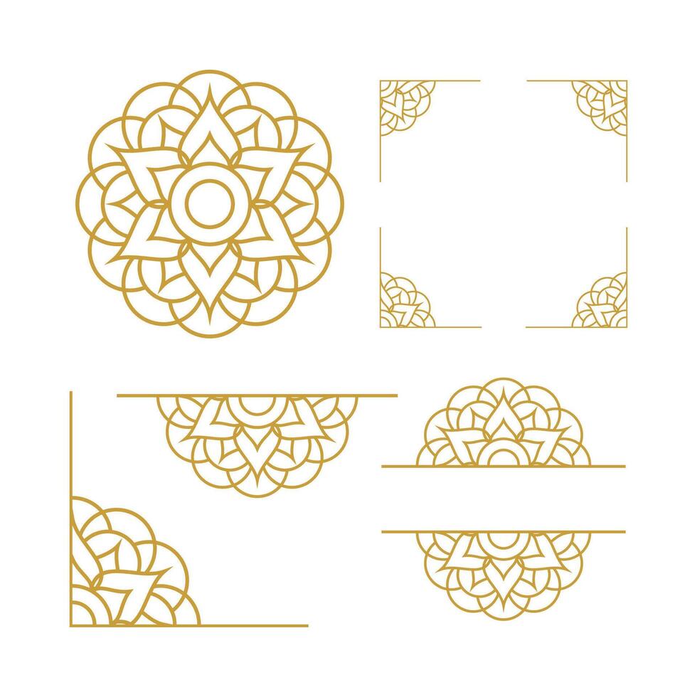 mandala Boda ornamento oro vector diseños