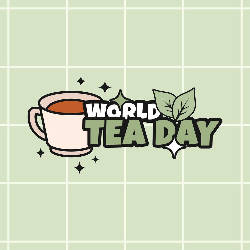 World Tea Day Retro Style Vector Design