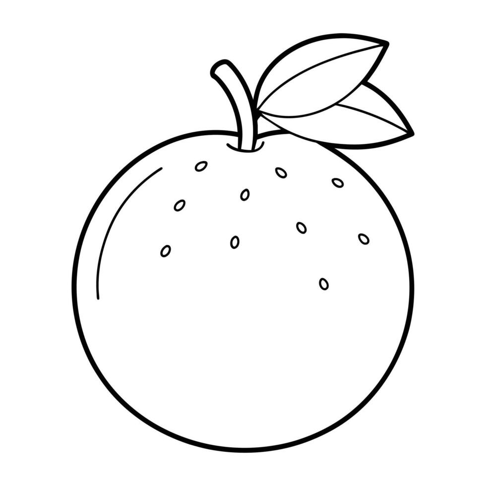 Vector of Tangerine Coloring Pages for Kids.