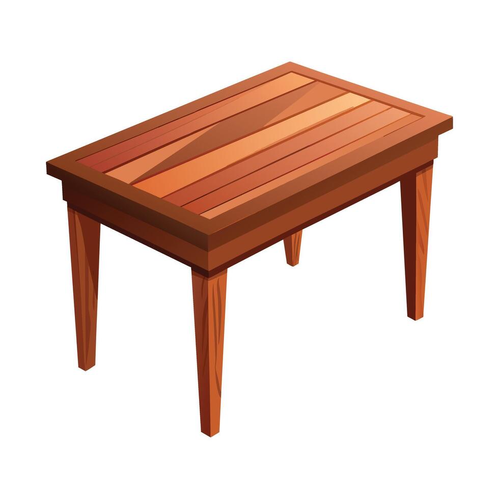 Wooden Texture Table Vector Illustration on White.