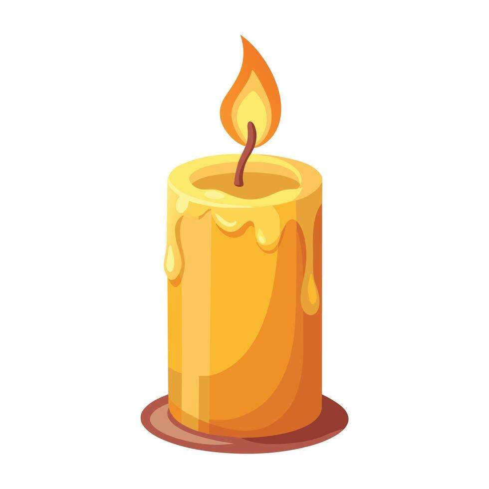 Burning Candle Illustration on White Background vector