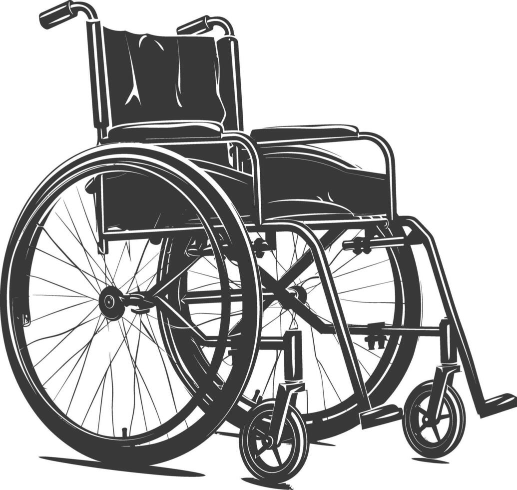 AI generated Silhouette wheelchair black color only vector