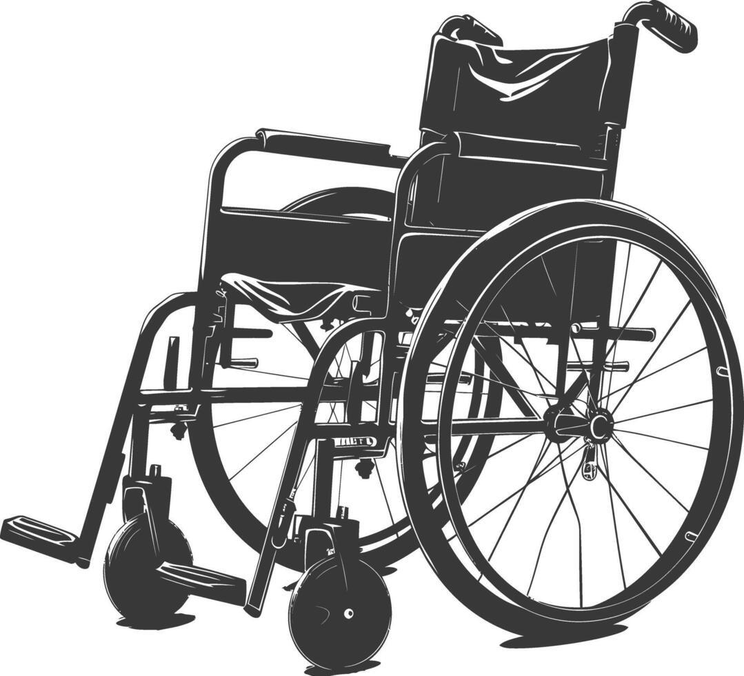 ai generado silueta silla de ruedas negro color solamente vector