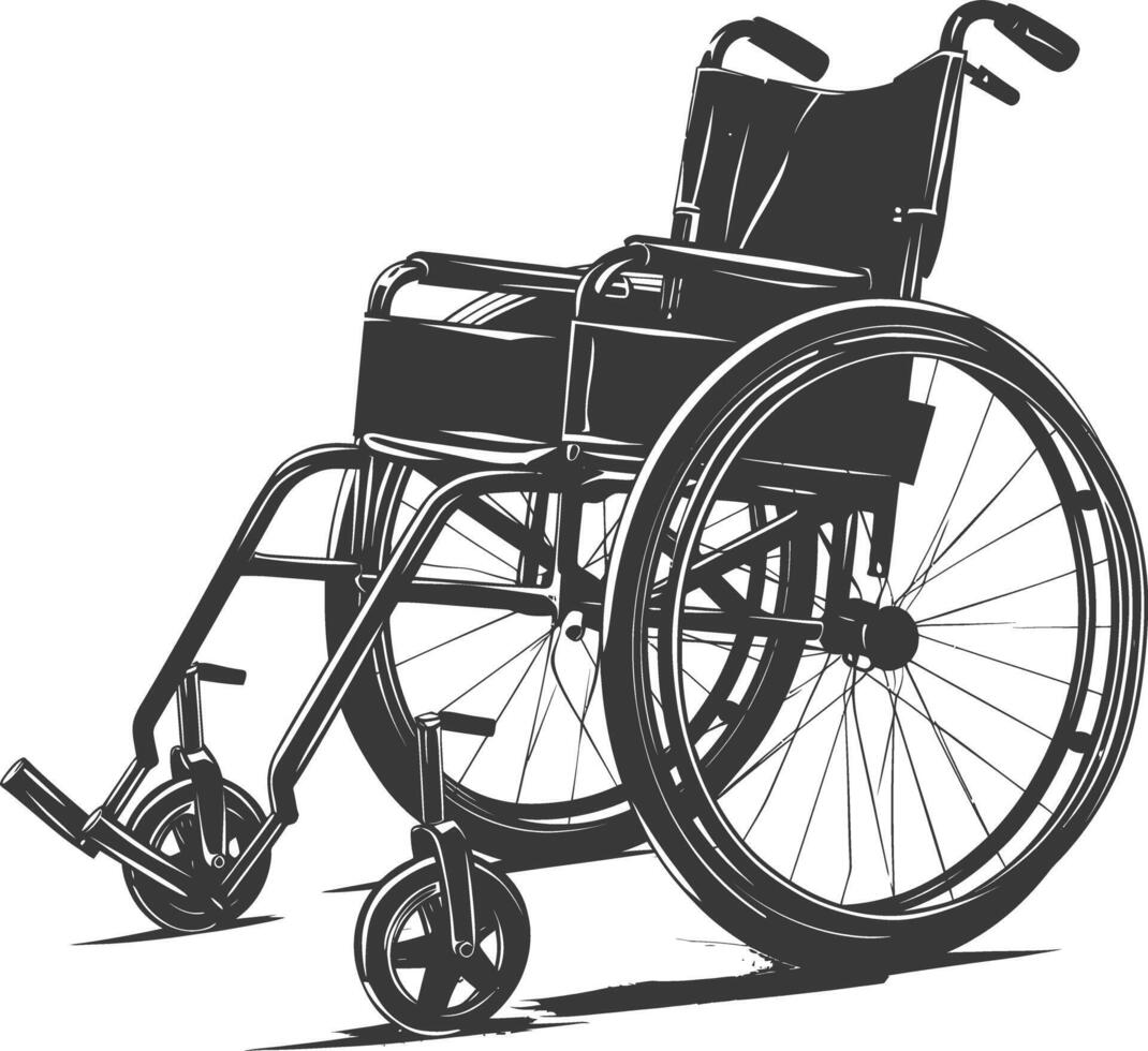 AI generated Silhouette wheelchair black color only vector