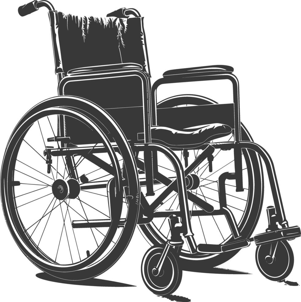 AI generated Silhouette wheelchair black color only vector