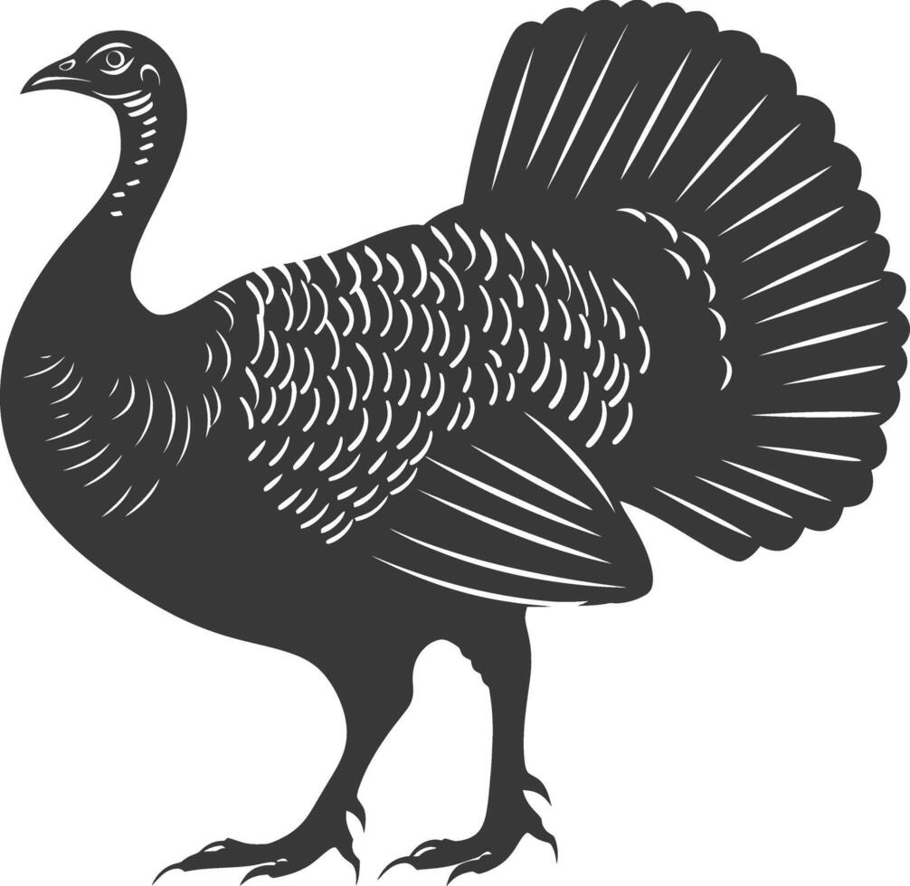 ai generado silueta Turquía animal negro color solamente lleno cuerpo vector