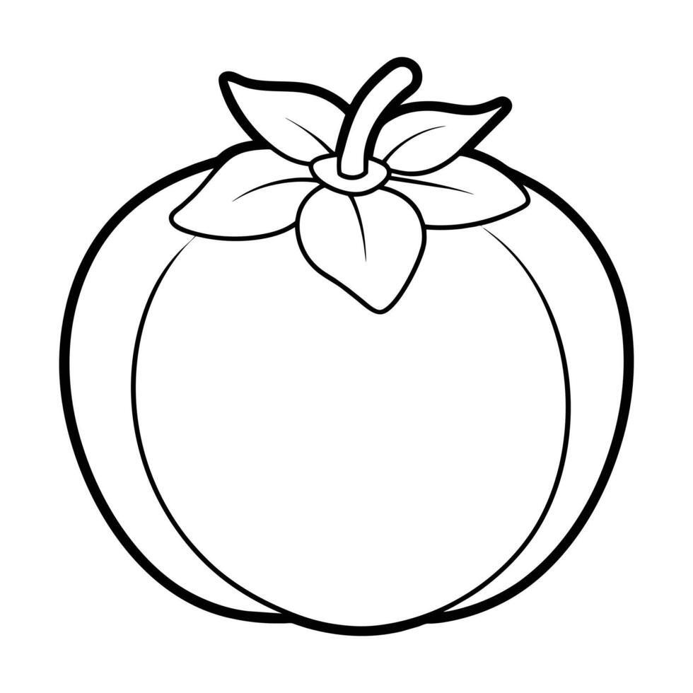 Persimmon Coloring Pages for Kids. vector