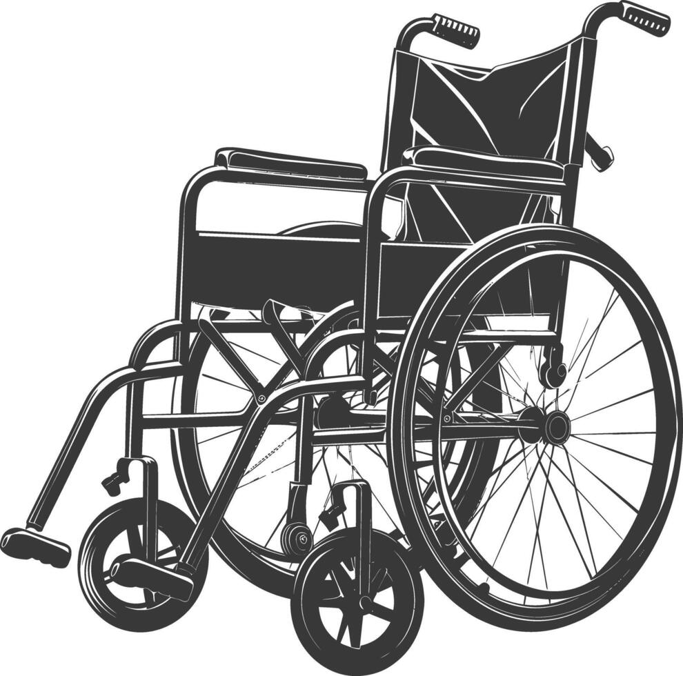 AI generated Silhouette wheelchair black color only vector