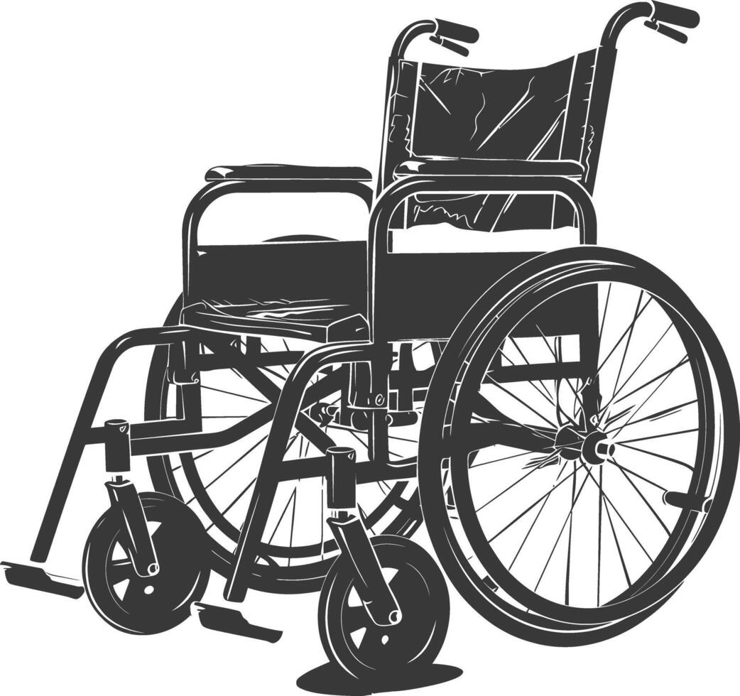 AI generated Silhouette wheelchair black color only vector