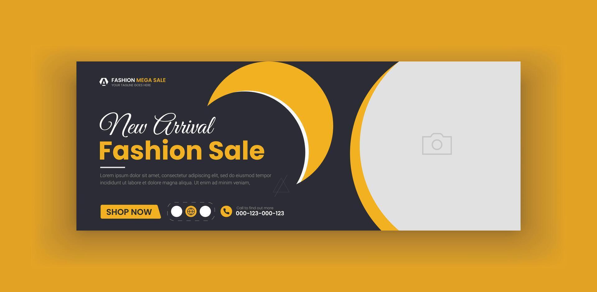 fashion sale social media post cover banner design template. fashion sale cover photo design. fashion sale web banner vector