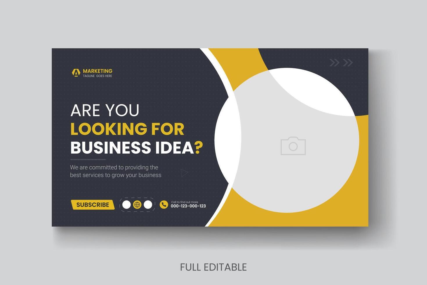 Professional business marketing youtube thumbnail web banner post template vector