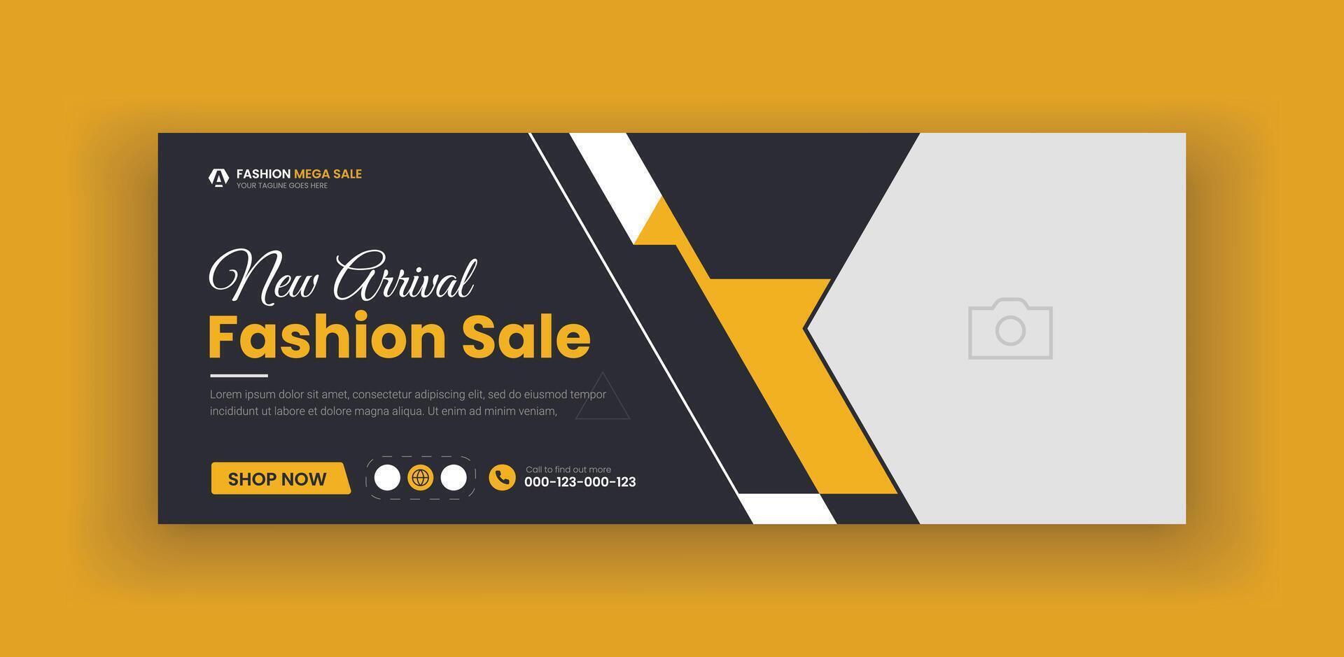 fashion sale social media post cover banner design template. fashion sale cover photo design. fashion sale web banner vector