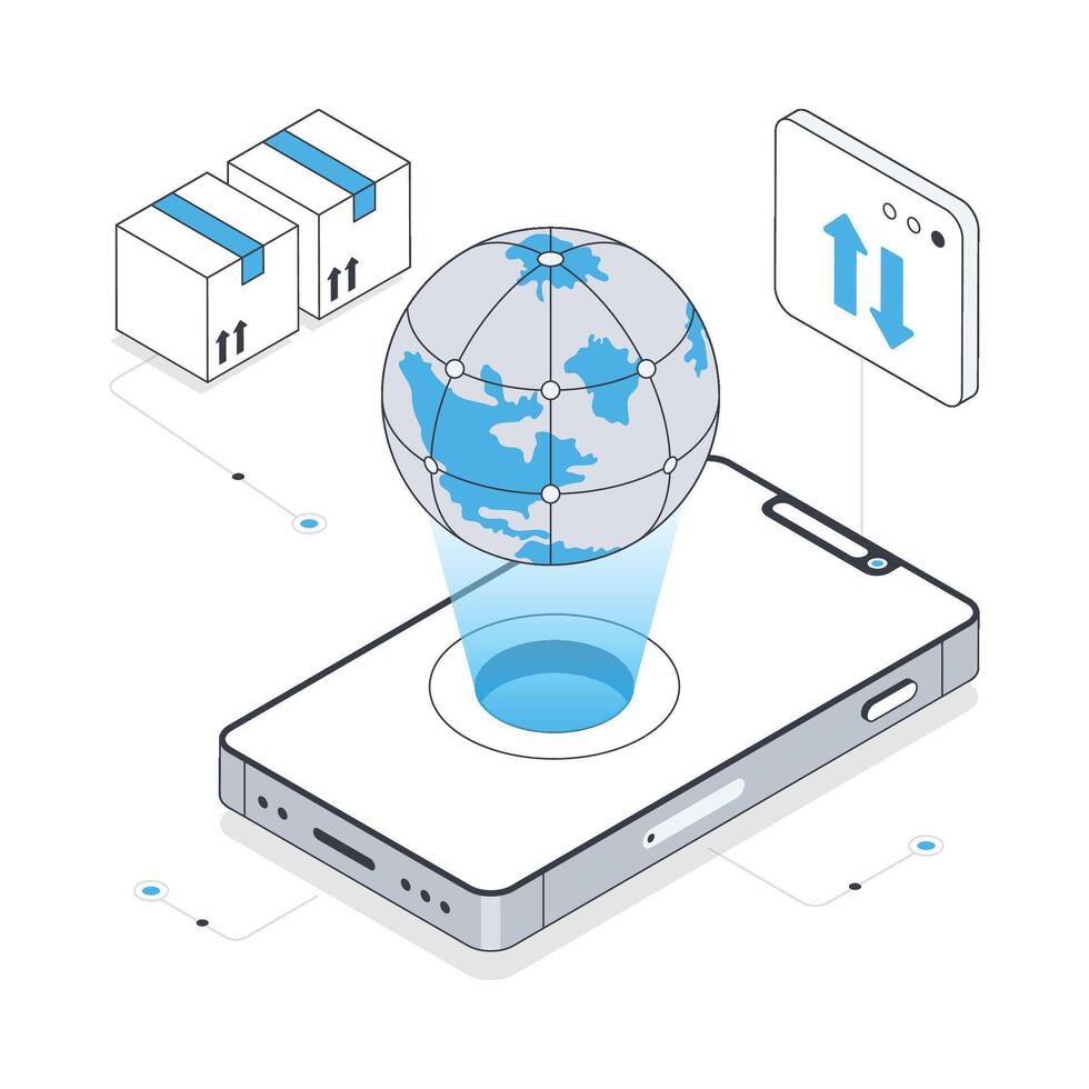 Worldwide Delivery isometric stock illustration. Eps 10 File stock illustration. vector