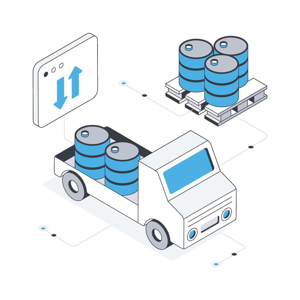 Barrels Delivery isometric stock illustration. Eps 10 File stock illustration. vector