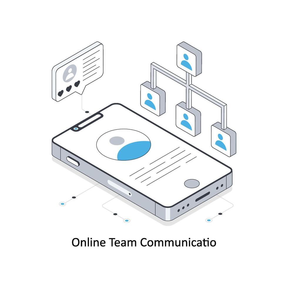 Online Team communication isometric stock illustration. EPS File stock illustration vector