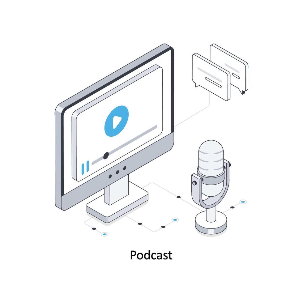 Podcast  isometric stock illustration. EPS File stock illustration vector