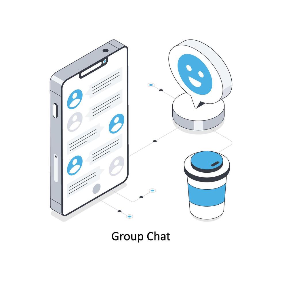 Group chat isometric stock illustration. EPS File stock illustration vector