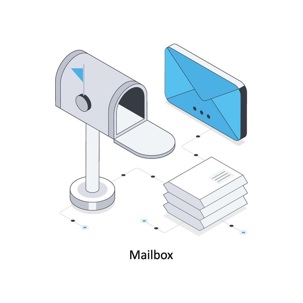 Mailbox isometric stock illustration. EPS File stock illustration vector