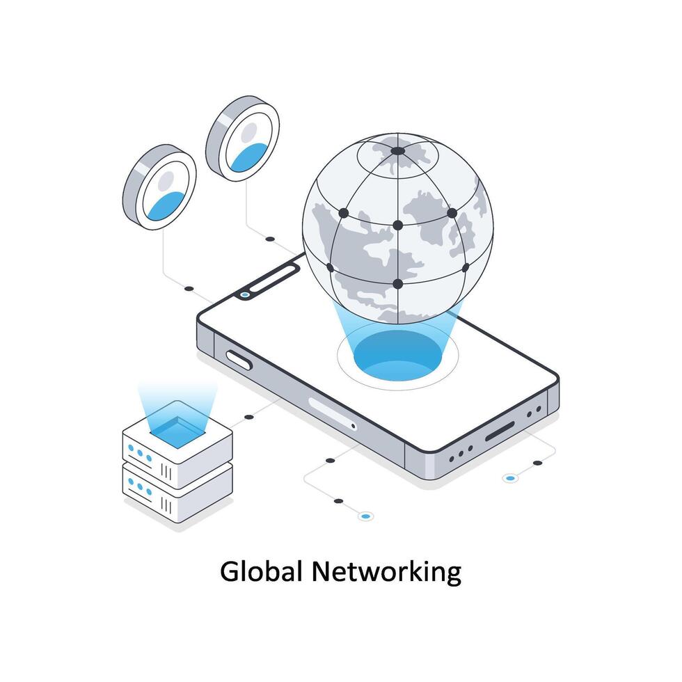 Global Networking isometric stock illustration. EPS File stock illustration vector
