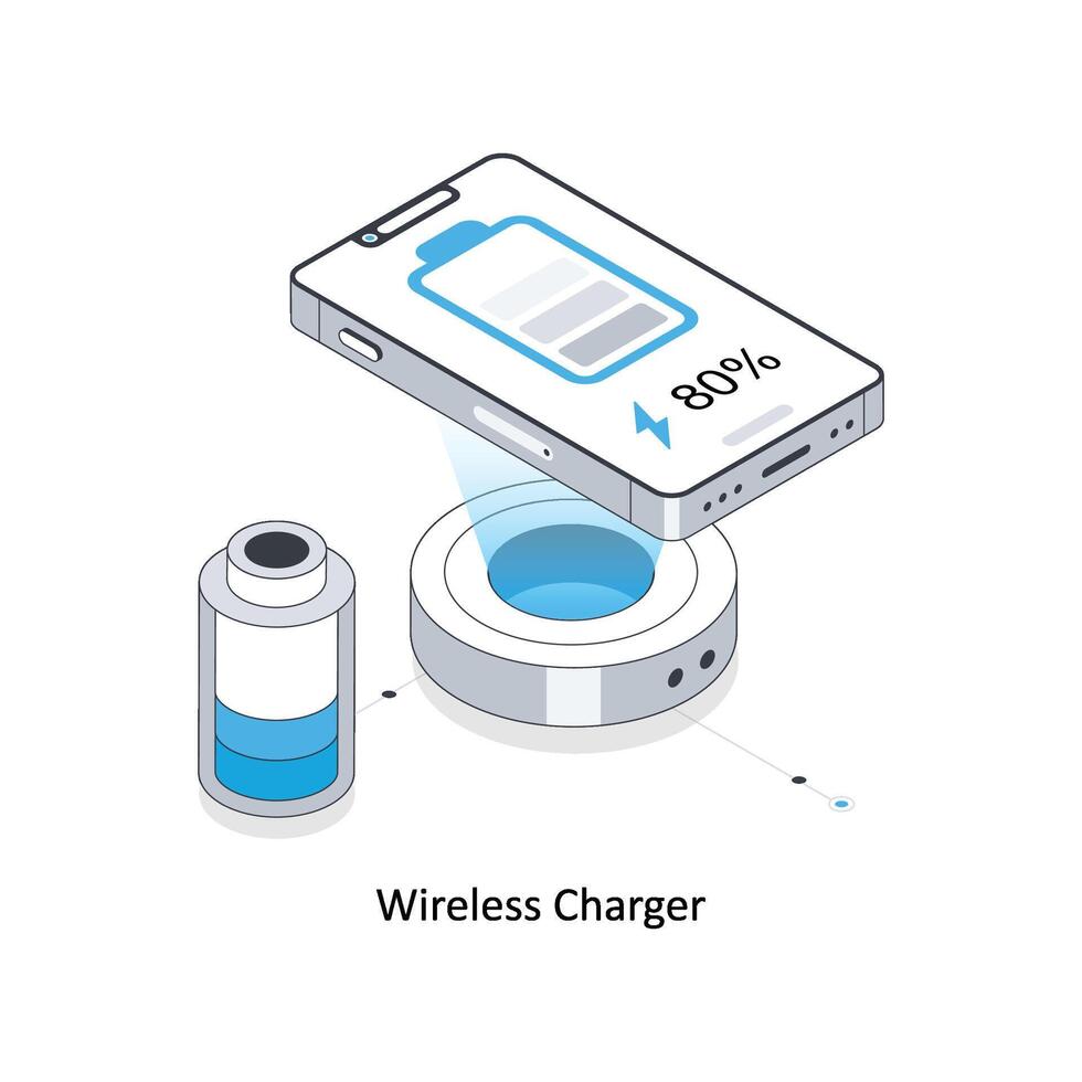 Wireless Charger isometric stock illustration. EPS File stock illustration vector