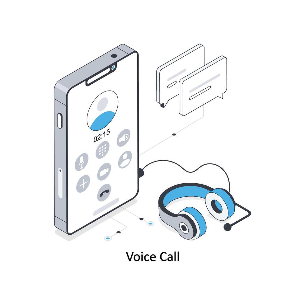 Voice call isometric stock illustration. EPS File stock illustration vector