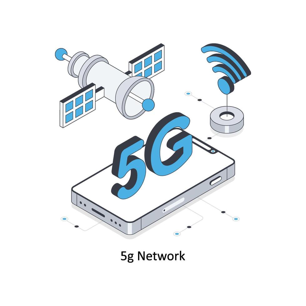 5G Network  isometric stock illustration. EPS File stock illustration vector