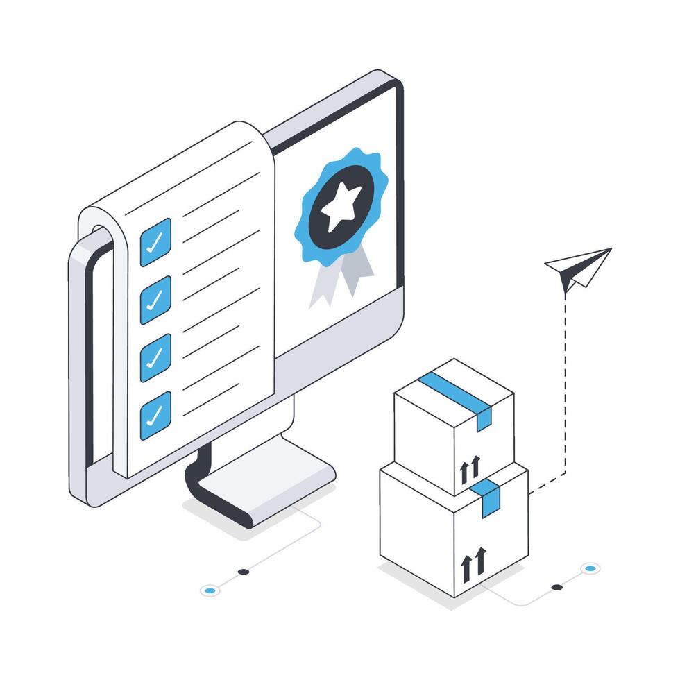 Quality Check isometric stock illustration. Eps 10 File stock illustration. vector