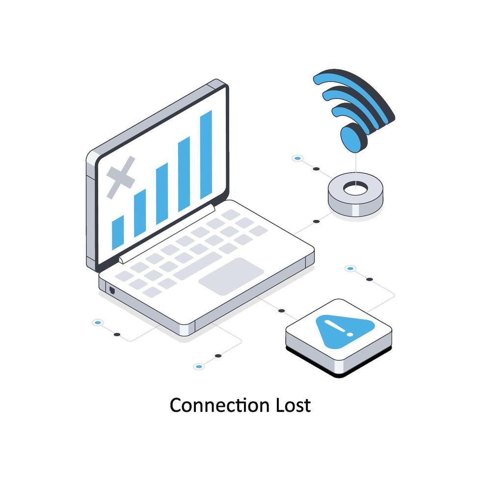 Connection Lost isometric stock illustration. EPS File stock illustration vector