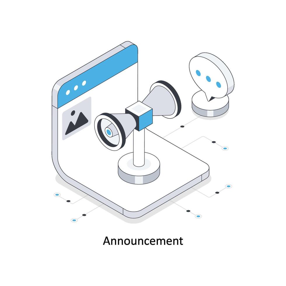Announcement isometric stock illustration. EPS File stock illustration vector