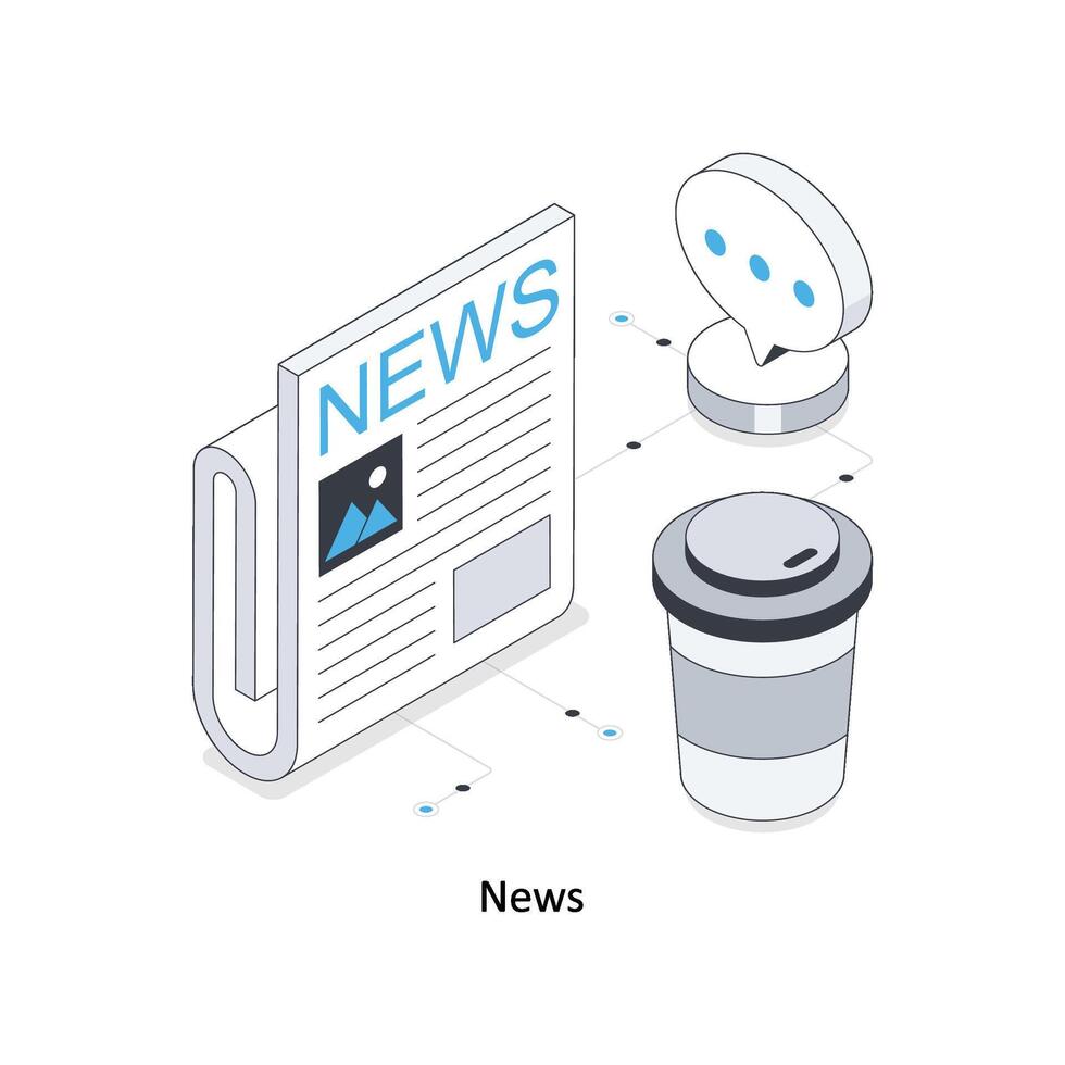 News isometric stock illustration. EPS File stock illustration vector
