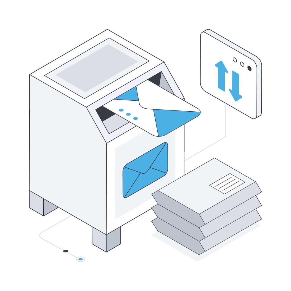 Postal Box isometric stock illustration. Eps 10 File stock illustration. vector