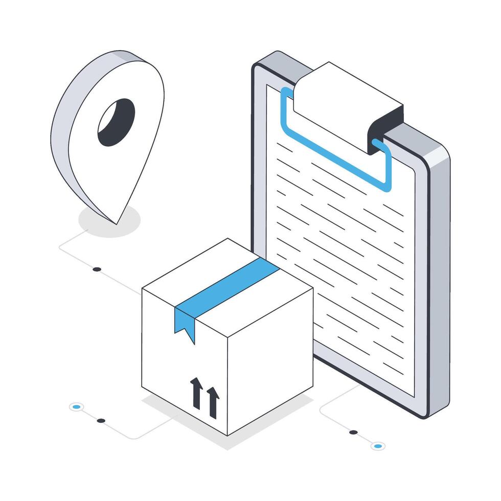 Delivery Details isometric stock illustration. Eps 10 File stock illustration. vector