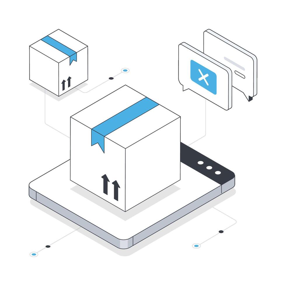 Cancel Order isometric stock illustration. Eps 10 File stock illustration. vector