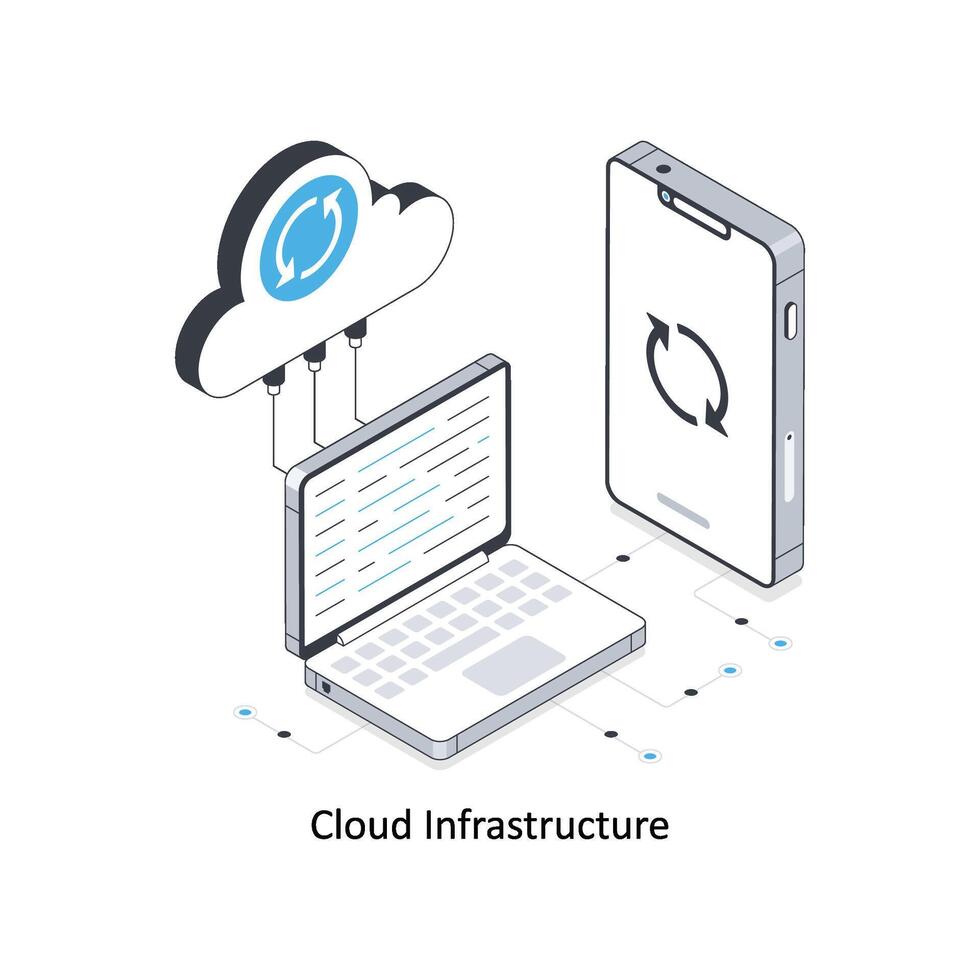 nube infraestructura isométrica valores ilustración. eps archivo valores ilustración vector