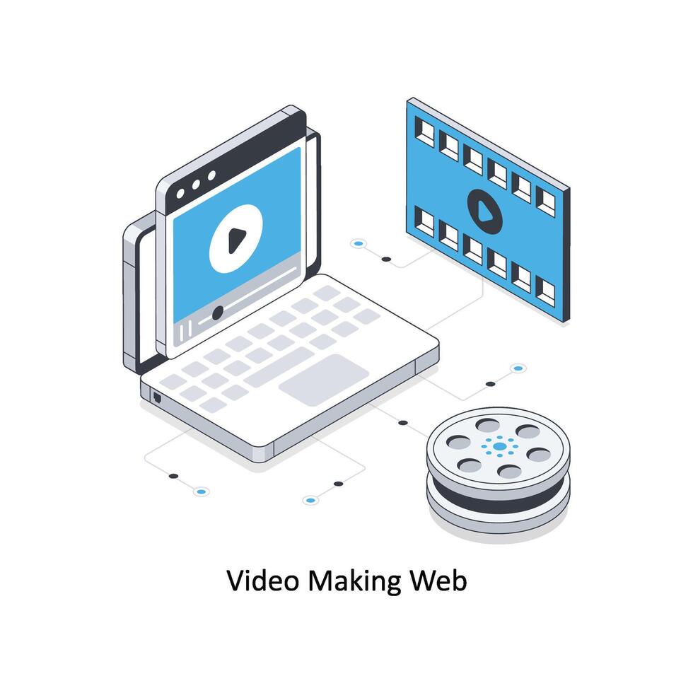 Video Making Web isometric stock illustration. EPS File stock illustration vector