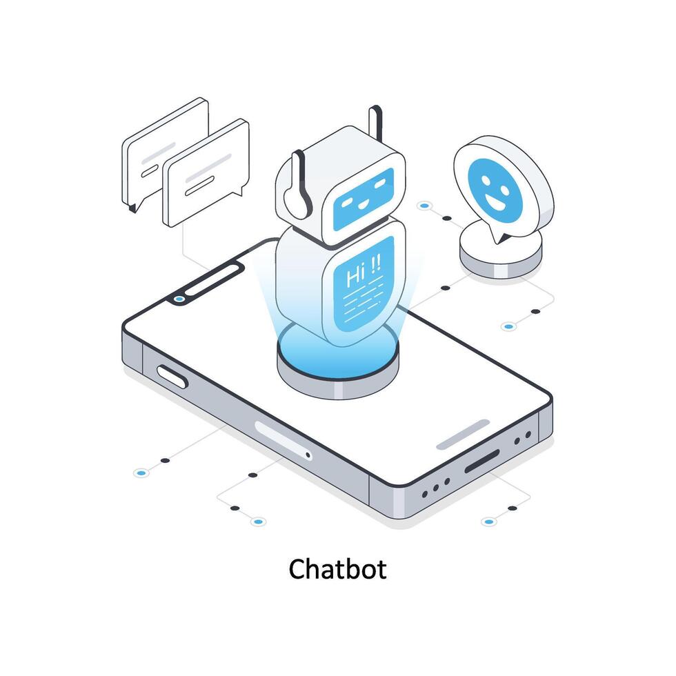 Chatbot isometric stock illustration. EPS File stock illustration vector