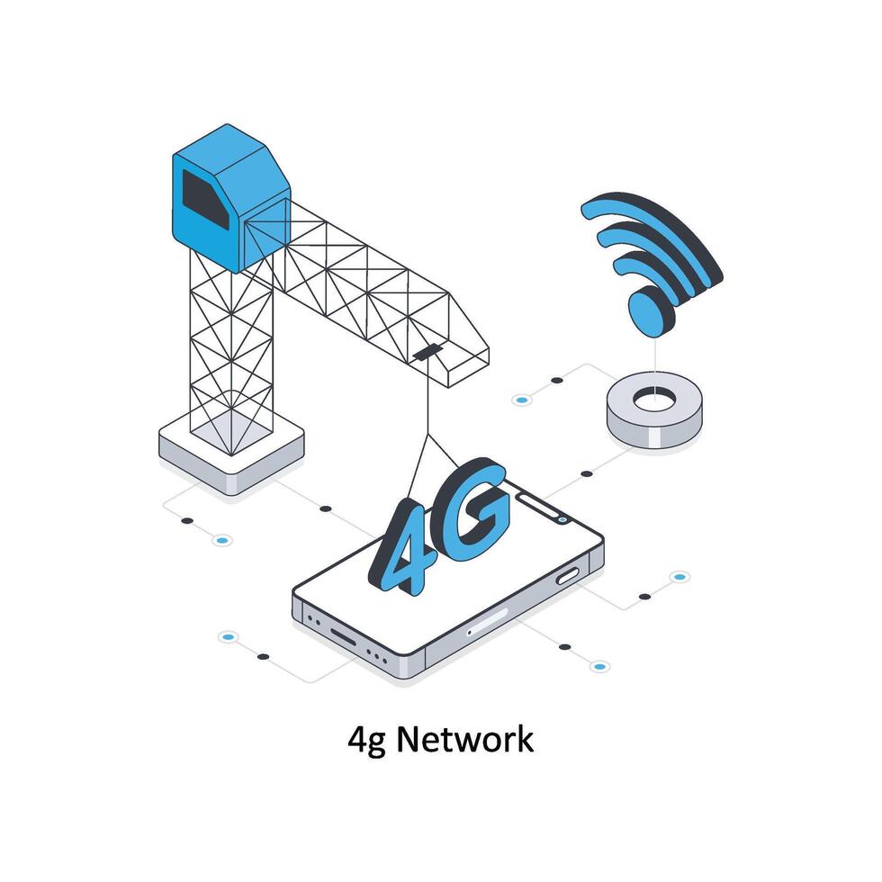 4G Network  isometric stock illustration. EPS File stock illustration vector