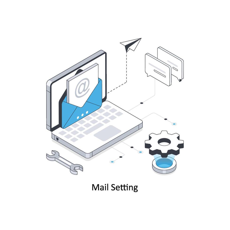 Mail Setting isometric stock illustration. EPS File stock illustration vector