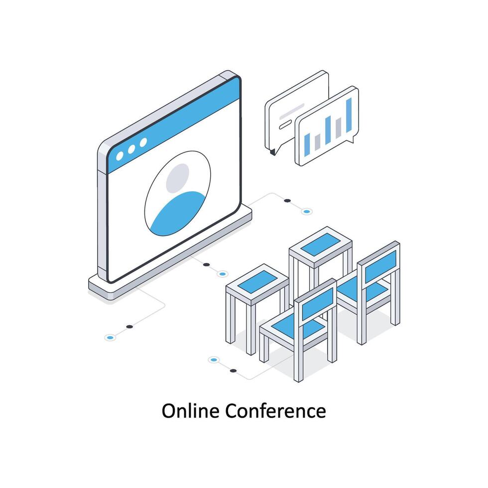 Online Conference isometric stock illustration. EPS File stock illustration vector