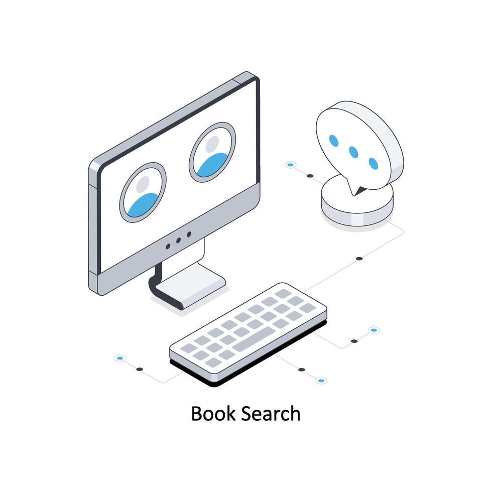 Book Search isometric stock illustration. EPS File stock illustration vector