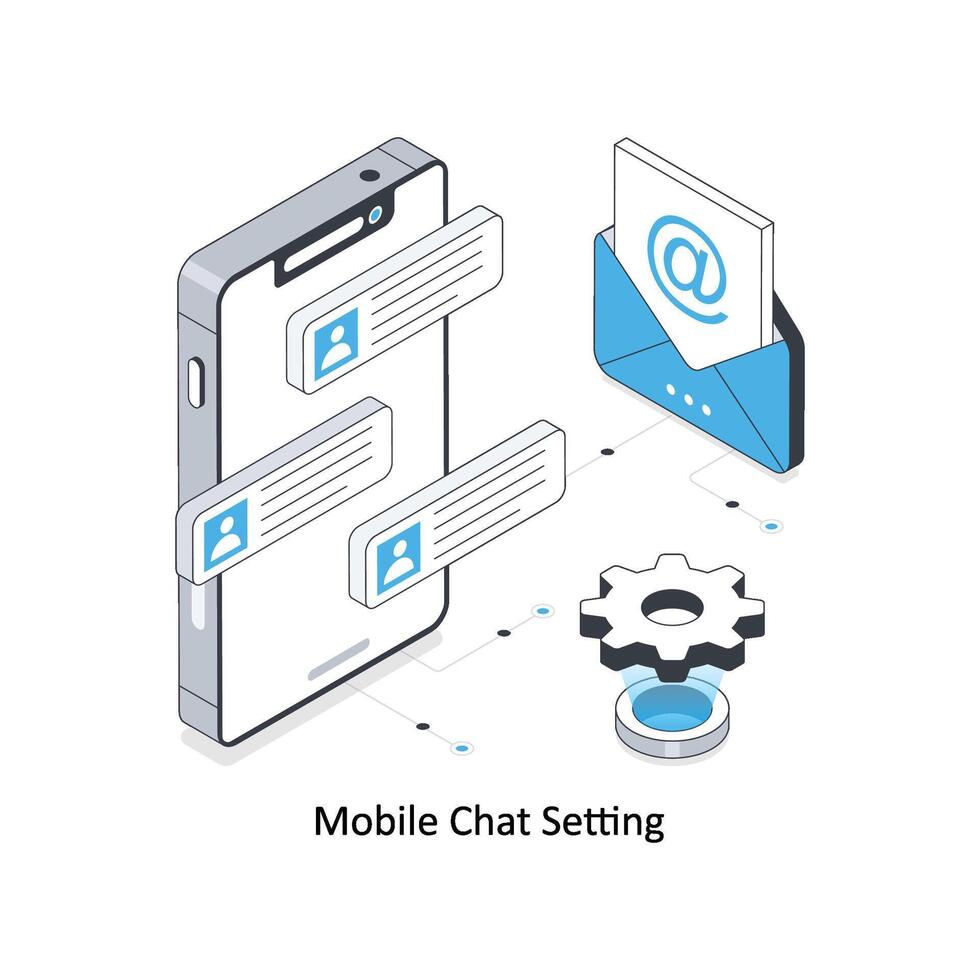 Online Chat isometric stock illustration. EPS File stock illustration vector