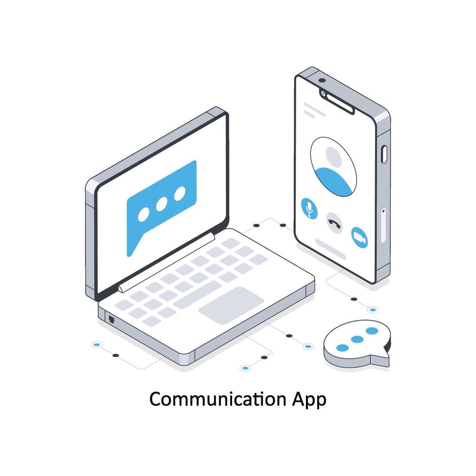 Communication App isometric stock illustration. EPS File stock illustration vector